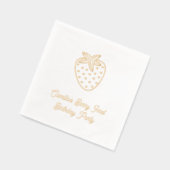 Gepersonaliseerde Berry eerste verjaardag gouden s Folie Servetten (Links)