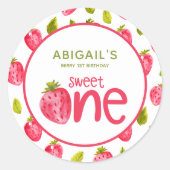 Gepersonaliseerde Berry Eerste Verjaardag Ronde Sticker (Voorkant)