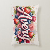 Gepersonaliseerde Berry Floral Naam Kussen " Avery (Voorkant(Verticaal))
