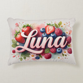 Gepersonaliseerde Berry Floral Naam Kussen - Luna