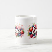 Gepersonaliseerde Berry Floral Naam Mok – "Emma" (Center)