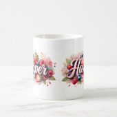Gepersonaliseerde Berry Floral Naam Mok – Harper (Center)