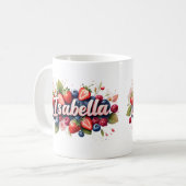 Gepersonaliseerde Berry Floral Naam Mok – Isabella (Voorkant links)
