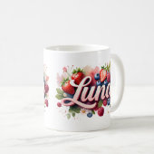 Gepersonaliseerde Berry Floral Naam Mok – Luna (Voorkant rechts)