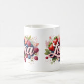 Gepersonaliseerde Berry Floral Naam Mok – Luna (Center)