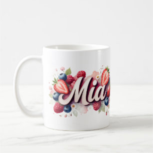 Gepersonaliseerde Berry Floral Naam Mok – MIA