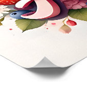 Gepersonaliseerde Berry Floral Naam Poster "Avery" (Hoek)
