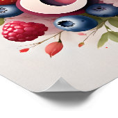 Gepersonaliseerde Berry Floral Naam Poster "Emily" (Hoek)