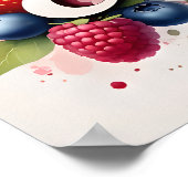 Gepersonaliseerde Berry Floral Naam Poster - "Emma (Hoek)