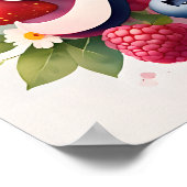 Gepersonaliseerde Berry Floral Naam Poster "Nova" (Hoek)