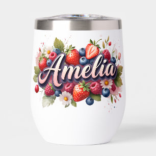 Gepersonaliseerde Berry Floral Tumbler – "Amelia"