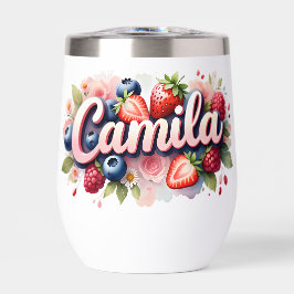 Gepersonaliseerde Berry Floral Tumbler – "Camila"