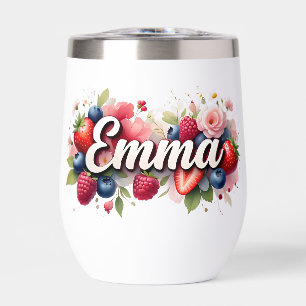 Gepersonaliseerde Berry Floral Tumbler - "Emma"