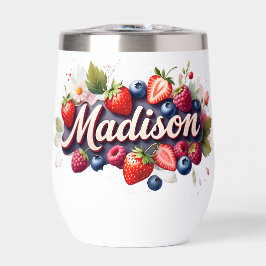 Gepersonaliseerde Berry Floral Tumbler - "Madison"