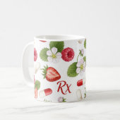 Gepersonaliseerde Berry, Flower & RX Symbool Apoth Koffiemok (Voorkant links)