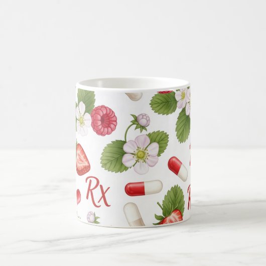 Gepersonaliseerde Berry, Flower & RX Symbool Apoth Koffiemok (Center)