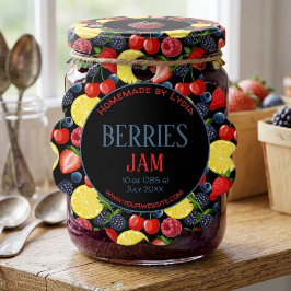 Gepersonaliseerde bessenjam ronde potlabel bedankjes labels