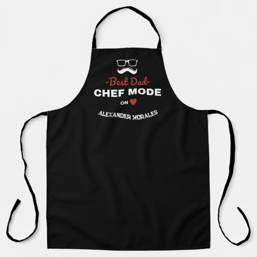 Gepersonaliseerde Best DAD Chef Mode AAN Schort (Voorkant)