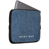 Gepersonaliseerde Best DAD Denim Print Laptop Sleeve (Voorkant Rechts)