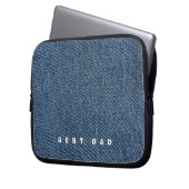Gepersonaliseerde Best DAD Denim Print Laptop Sleeve (Voorkant Links)