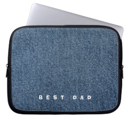Gepersonaliseerde Best DAD Denim Print Laptop Sleeve