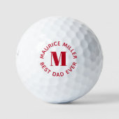 Gepersonaliseerde 'Best Dad Ever' aangepaste naam Golfballen (Voorkant)