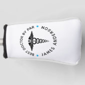 Gepersonaliseerde "Best Doctor by Par" Putter Hoes Golfheadcover (Voorkant)