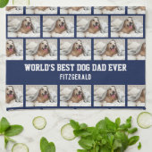 Gepersonaliseerde BEST DOG DAD EVER Foto Keuken Ha Theedoek (Gevouwen)