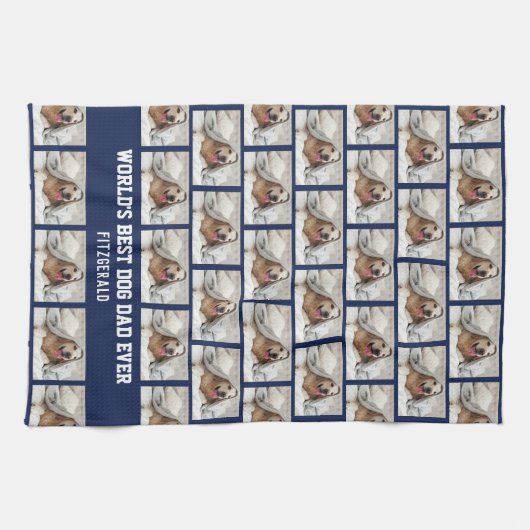 Gepersonaliseerde BEST DOG DAD EVER Foto Keuken Ha Theedoek (Horizontaal)