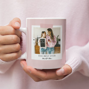 Gepersonaliseerde Best Ever Mom Foto   Roze Koffiemok