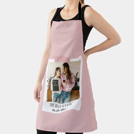 Gepersonaliseerde Best Ever Mom Foto | Roze Schort (Insitu)