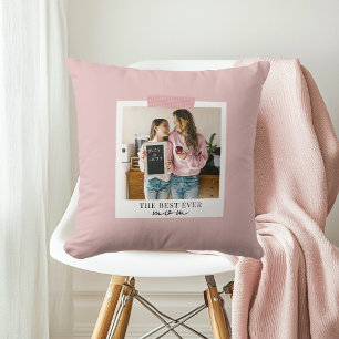 Gepersonaliseerde Best Ever Mom Photom Pink Kussen