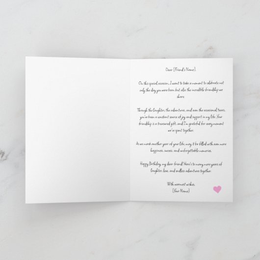 Gepersonaliseerde Best Friend Print, Best Friend G Kaart (Binnen)