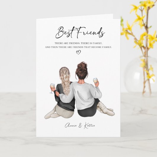 Gepersonaliseerde Best Friend Print, Best Friend G Kaart (Gele Bloem)