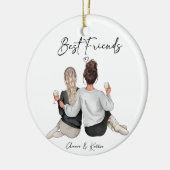 Gepersonaliseerde Best Friend Print, Best Friend G Keramisch Ornament (Links)