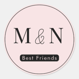 Gepersonaliseerde Best Friends Monogram Sticker