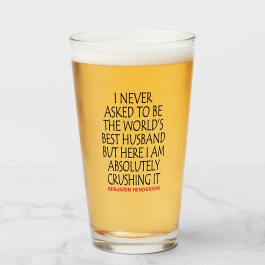 Gepersonaliseerde Best Husband Quote Glas (Voorkant gevuld)