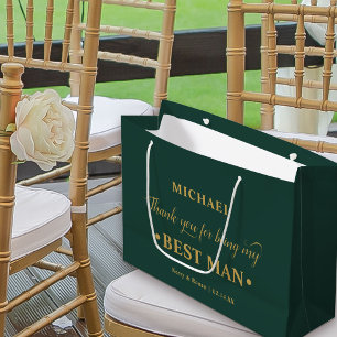 Gepersonaliseerde Best Man Emerald Green Dank u Groot Cadeauzakje
