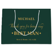 Gepersonaliseerde Best Man Emerald Green Dank u Groot Cadeauzakje (Voorkant)