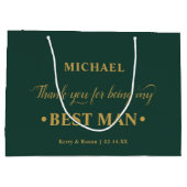 Gepersonaliseerde Best Man Emerald Green Dank u Groot Cadeauzakje (Achterkant)