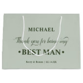 Gepersonaliseerde Best Man Green Bedankt Groot Cadeauzakje (Voorkant)