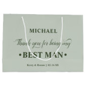 Gepersonaliseerde Best Man Green Bedankt Groot Cadeauzakje (Achterkant)