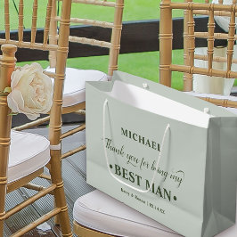 Gepersonaliseerde Best Man Green Bedankt Groot Cadeauzakje