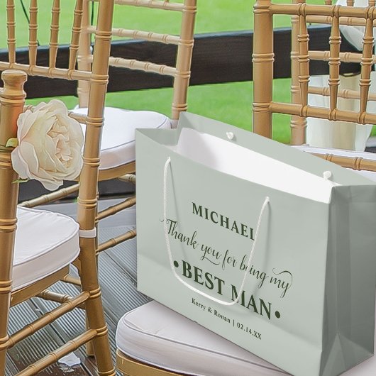 Gepersonaliseerde Best Man Green Bedankt Groot Cadeauzakje