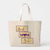 Gepersonaliseerde BEST MOM EVER 14 Script Groot Ta Grote Tote Bag (Achterkant)