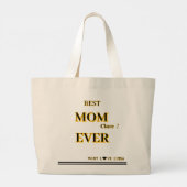 Gepersonaliseerde BEST MOM EVER 2 Script Grote Tote Bag (Achterkant)