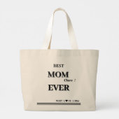 Gepersonaliseerde BEST MOM EVER 3 Script Grote Tote Bag (Achterkant)