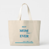 Gepersonaliseerde BEST MOM EVER 4 Script Grote Tote Bag (Achterkant)