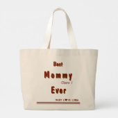 Gepersonaliseerde BEST MOM EVER 7 Script Grote Tote Bag (Achterkant)