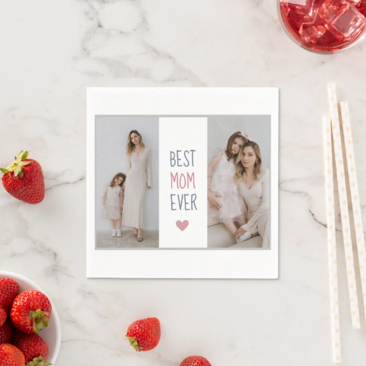 Gepersonaliseerde 'Best Mom Ever' Papieren servett Servet (Insitu)